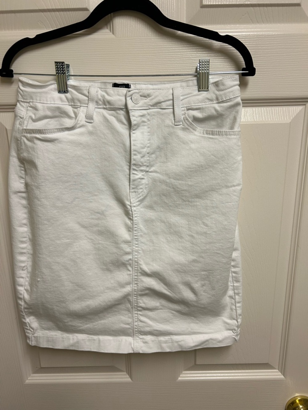 White Women's Denim Skirt - Clean Classic Style